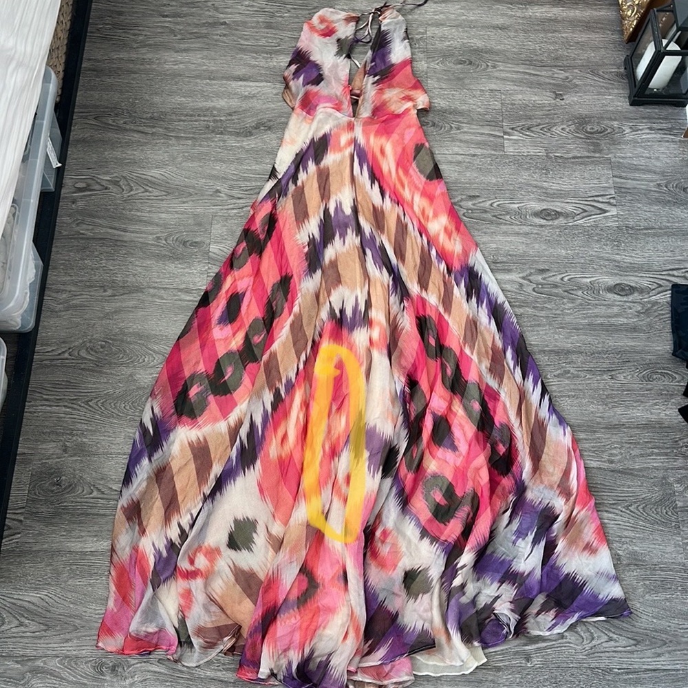 Alexis Pavton-Tribal Pink maxi silk dress - Picture 13 of 13